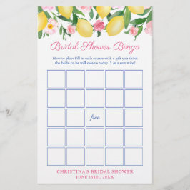 Söt Rosa Lemons Möhippa Bingo-spelkort Flygblad
