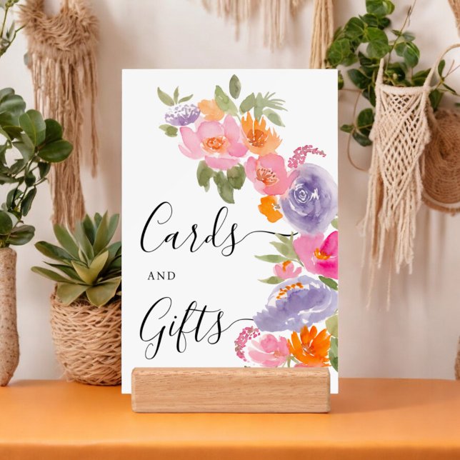 Söt rosa lila blommigt  fototecken studenten-tecke poster (Pretty pink purple floral photo graduation sign)