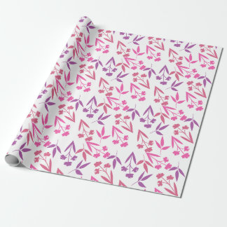 Söt Rosa Lila Blommönster Feminint Vår Presentpapper