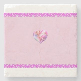 Söt Rosa & Lila Hjärtstenar Underlägg