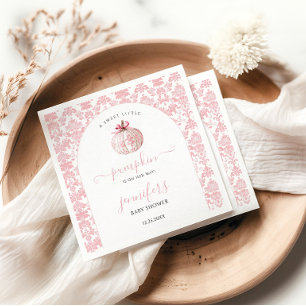Söt rosa liten pumpa toile baby girl shower pappersservett