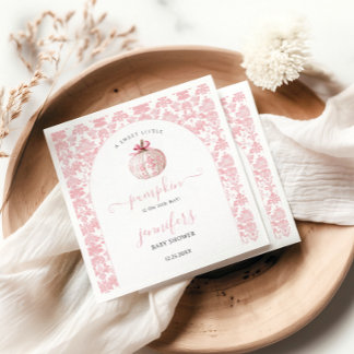 Söt rosa liten pumpa toile baby girl shower pappersservett