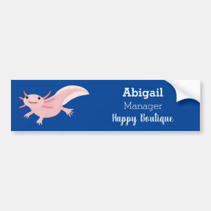 Söt rosa lycklig axolotl bildekal
