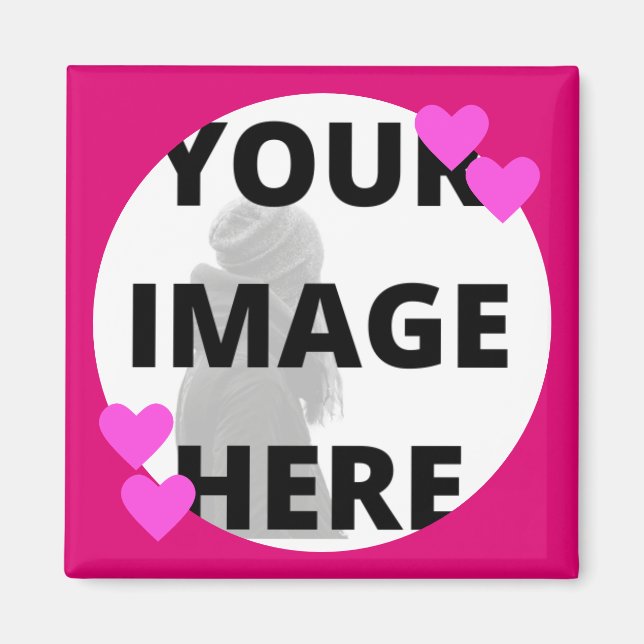 Söt Rosa lyssnar på din bild Magnet (Framsidan)