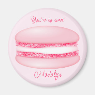 Söt rosa macaron så söta flickor namn magnet
