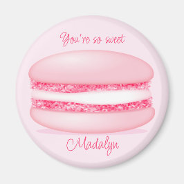 Söt rosa macaron så söta flickor namn magnet