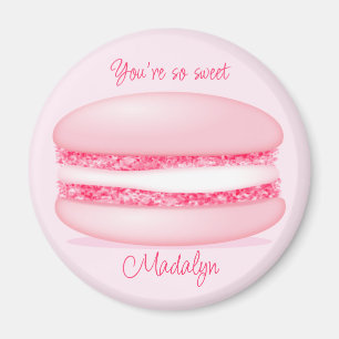 Söt rosa macaron så söta flickor namn magnet
