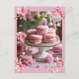Söt Rosa Macaroons Vykort