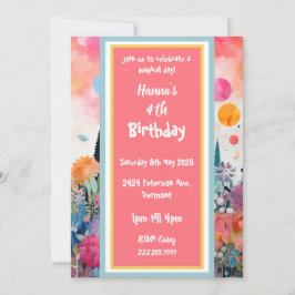 Söt Rosa Magic Princess Castle Inbjudningar