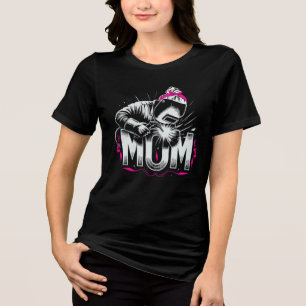 Söt Rosa Mamma Svetsare Slår En Båge Dam T Shirt