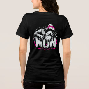 Söt Rosa Mamma Svetsare Slår En Båge Kvinnors T Shirt