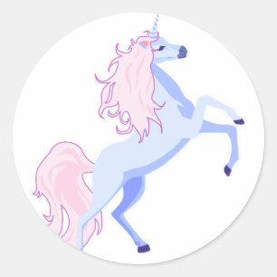 söt rosa man unicorn runt klistermärke