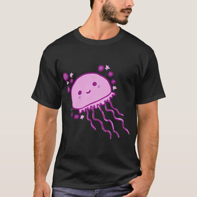 Söt Rosa Manet T Shirt (Framsida)