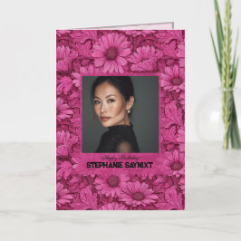 Söt Rosa Marguerit Glad Födelsedag Trendig Kort