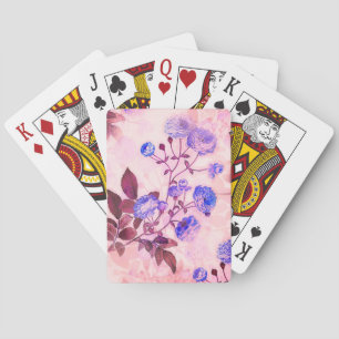 Söt Rosa med Lila Blommigt Skriv ut Casinokort