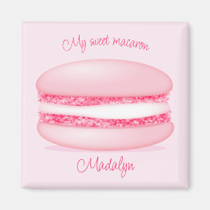 Söt rosa min söta makaronflickor namn magnet