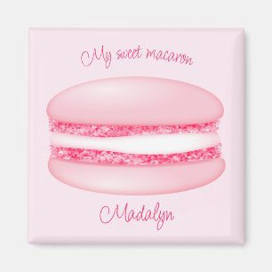 Söt rosa min söta makaronflickor namn magnet