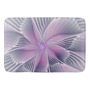 Söt Rosa Modern Abstrakt Fractal Art. Badrumsmatta