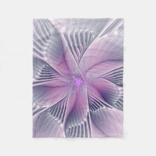 Söt Rosa Modern Abstrakt Fractal Art. Fleecefilt