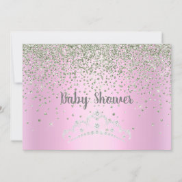 SÖT ROSA MODERN BABY SHOWER CRYSTAL-INVIKTER INBJUDNINGAR