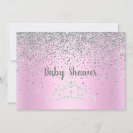 SÖT ROSA MODERN BABY SHOWER CRYSTAL-INVIKTER INBJUDNINGAR