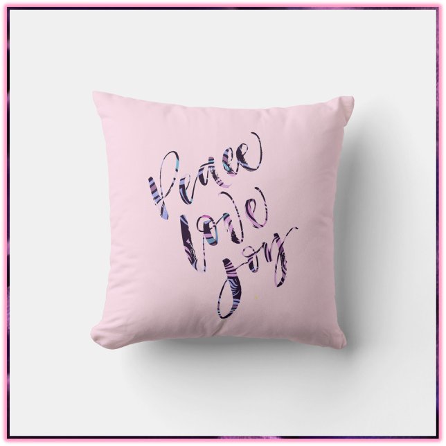 Söt Rosa Modern Peace Kärlek Joy Kudde (Skapare uppladdad)