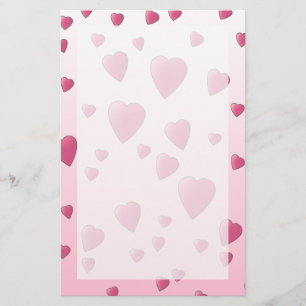 Söt Rosa Mönster av Kärlek Hearts. Brevpapper