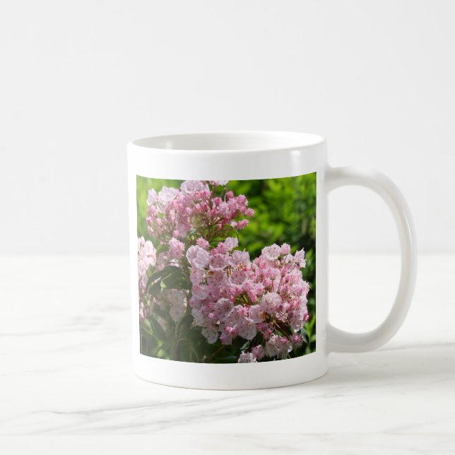 Söt Rosa Mountain Laurel Flowers Kaffemugg (Höger)