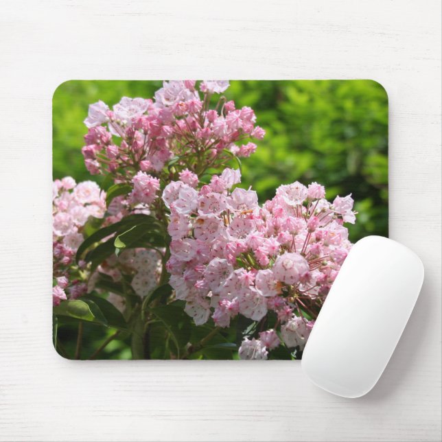 Söt Rosa Mountain Laurel Flowers Mouse Pad Musmatta (Med mus)