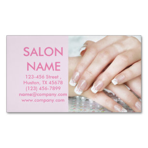 Söt rosa nagel mode skönhet SPA nagelsalong Visitkortmagnet
