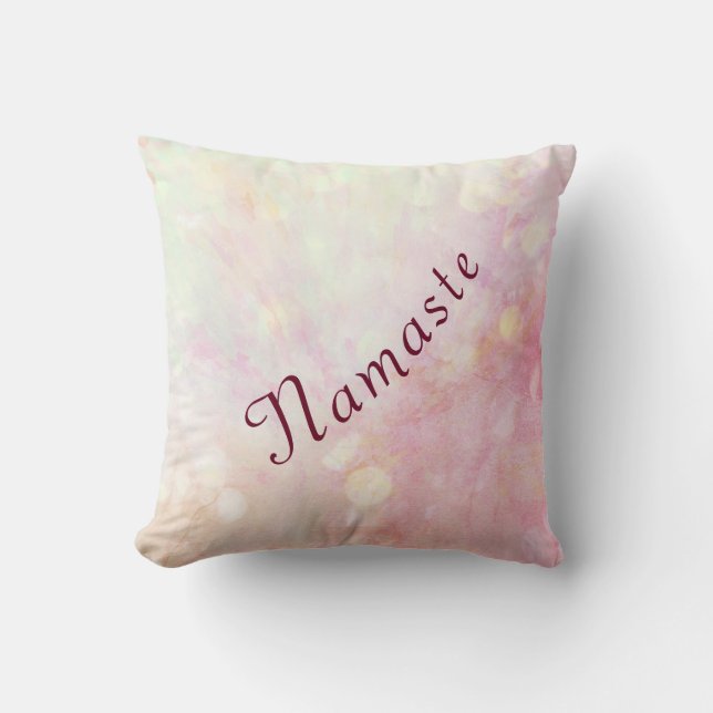 Söt Rosa Namaste-design Kudde (Framsida)