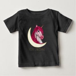 Söt rosa oäkta guld magisk Enhörning kan anpassas T Shirt