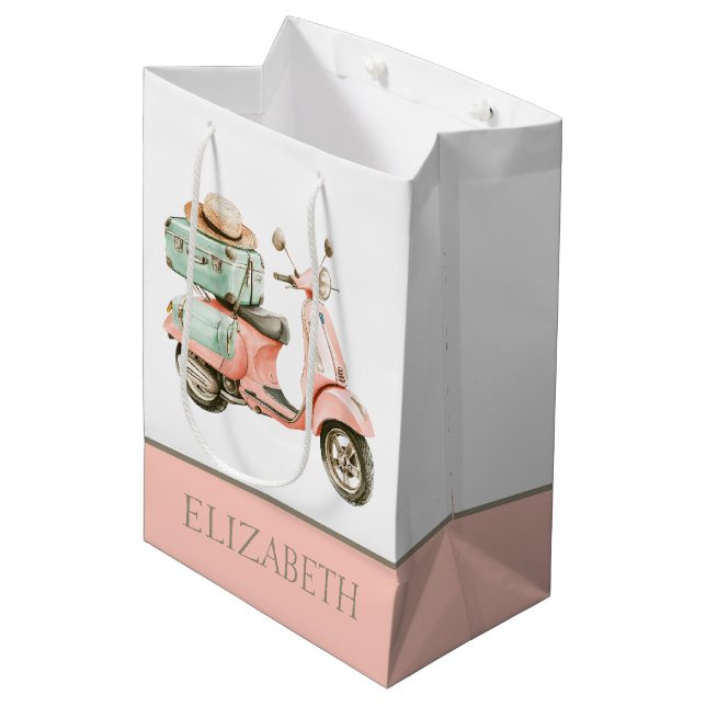 Söt rosa och akvatisk kustscooter (Framsidan Vinklad)