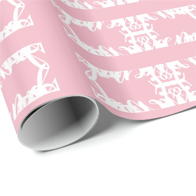 Söt Rosa och avfall av vit gift Presentpapper (Rullad Hörn)