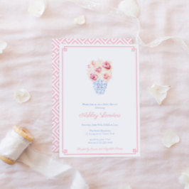 Söt Rosa och Blue Little Girl Baby Shower Party Inbjudningar