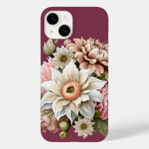 Söt Rosa och Cream Blommigt iphone case