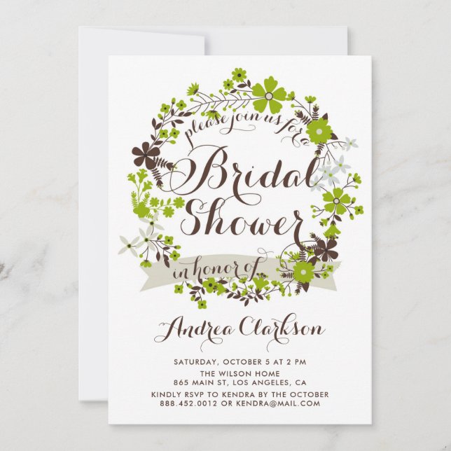 Söt Rosa och Grått Blommigt Möhippa av utandning Inbjudningar (Framsida)