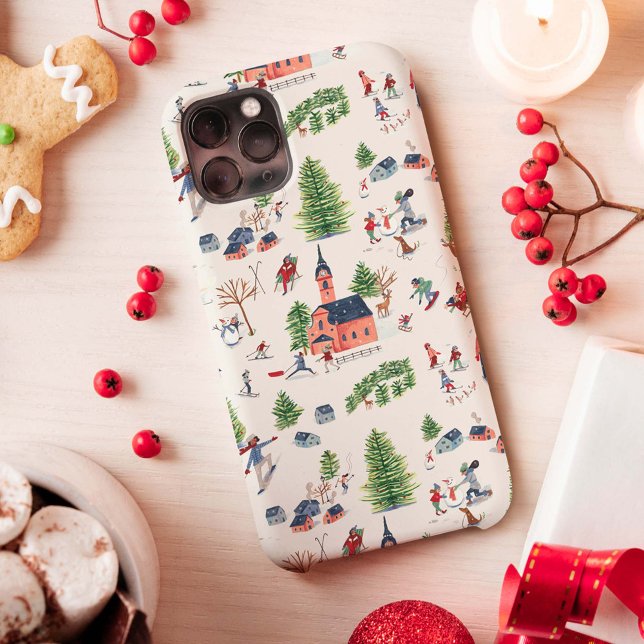 Söt rosa och grön alpin lodge skidlandskap apr (Skapare uppladdad)