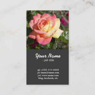Söt rosa och gul ros visitkort