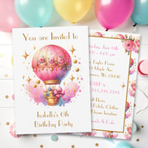 Söt Rosa och Guld Luftballonger Födelsedag