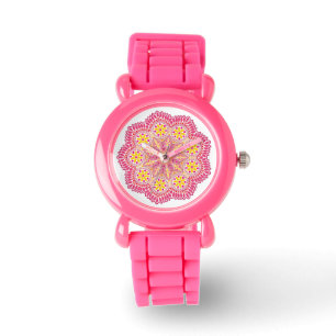 Söt Rosa och Gult Mandela Watch Armbandsur