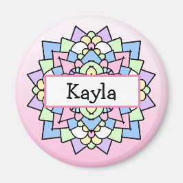 Söt Rosa och Lila Mandala Magnet
