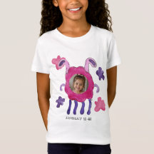 Söt rosa och lila monster barn födelsedags t-shirt
