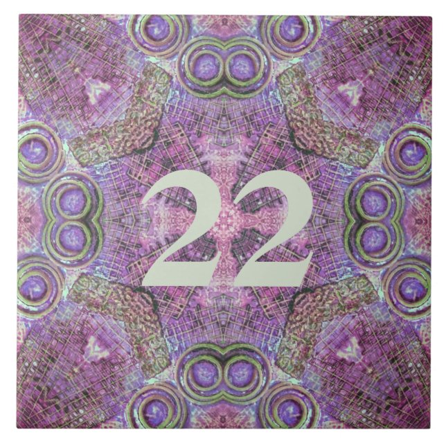 Söt Rosa och Lila Mönster Design Kakelplatta (Framsidan)