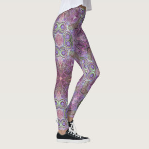 Söt Rosa och Lila Mönster Design Leggings
