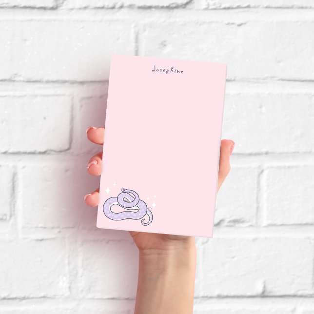 Söt rosa och lila orm post-it block (Skapare uppladdad)