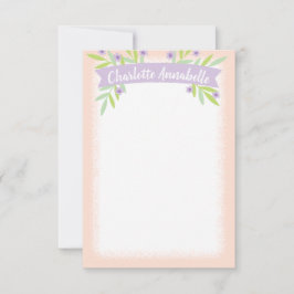 Söt Rosa och Lilac Blommigt Banner Inbjudningar