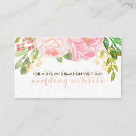 Söt Rosa och Peonie Flowers webbplatskort Tilläggskort