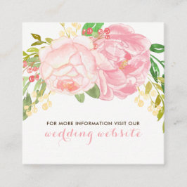 Söt Rosa och Peonie Flowers webbplatskort Tilläggskort