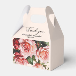 Söt rosa och röd ros bröllop presentaskar